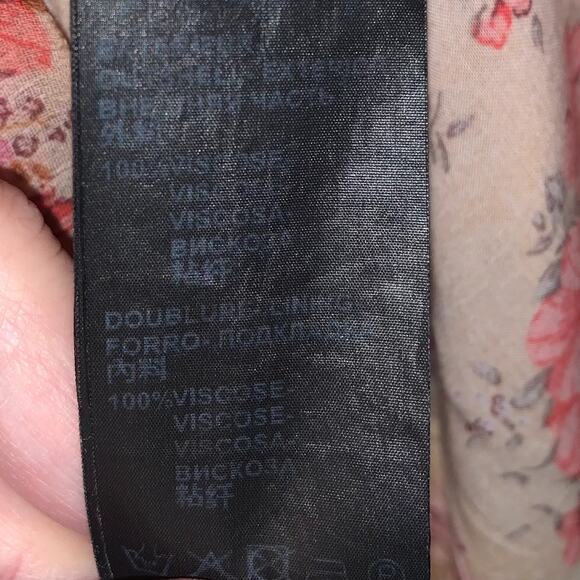 The Kooples Women's Floaty Cottagecore Dress Size 3 L 8 US Orange Floral Hi Low - Picture 11 of 11